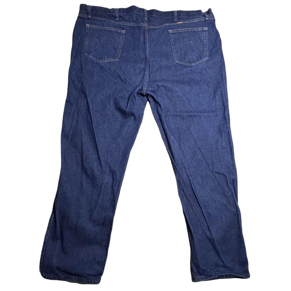 Men's Jeans 48x30 Dark Wash Rustler by Wrangler Classic Regular Fit Straight Leg - Picture 2 of 9
